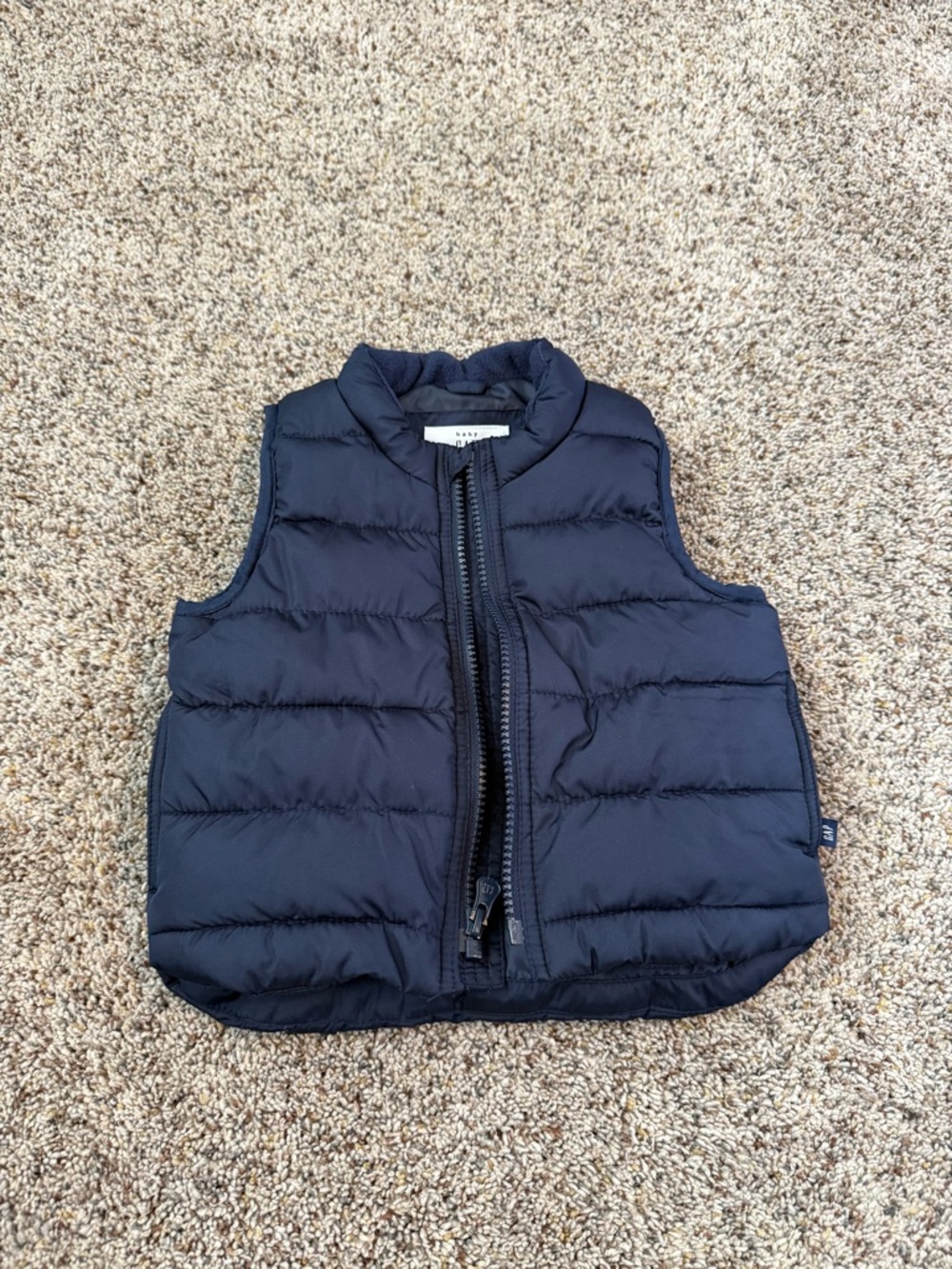 Baby Gap Navy Puffer Vest Cold Control Size 18-24 Months Full Zip EUC